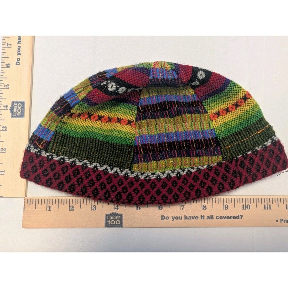 Woolen Knit Woven Beanie Multicolor Hippie Skater Hat - Picture 8 of 9